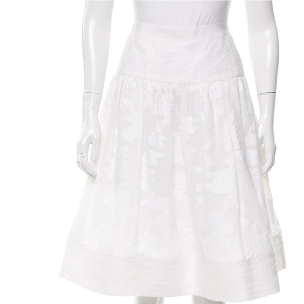 Moschino white floral patterned skirt - 10